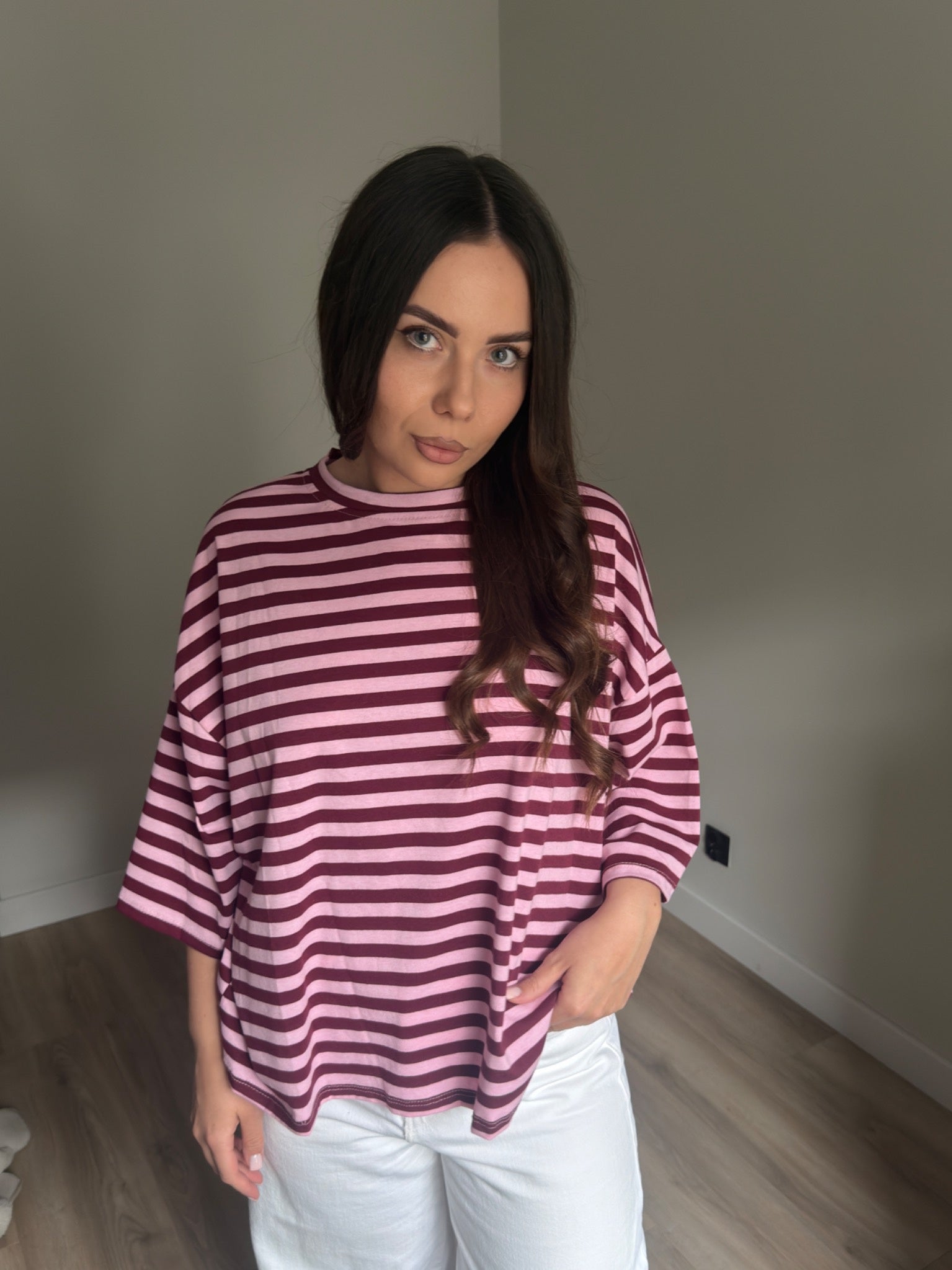 T-shirt Mommy Stripes Pink