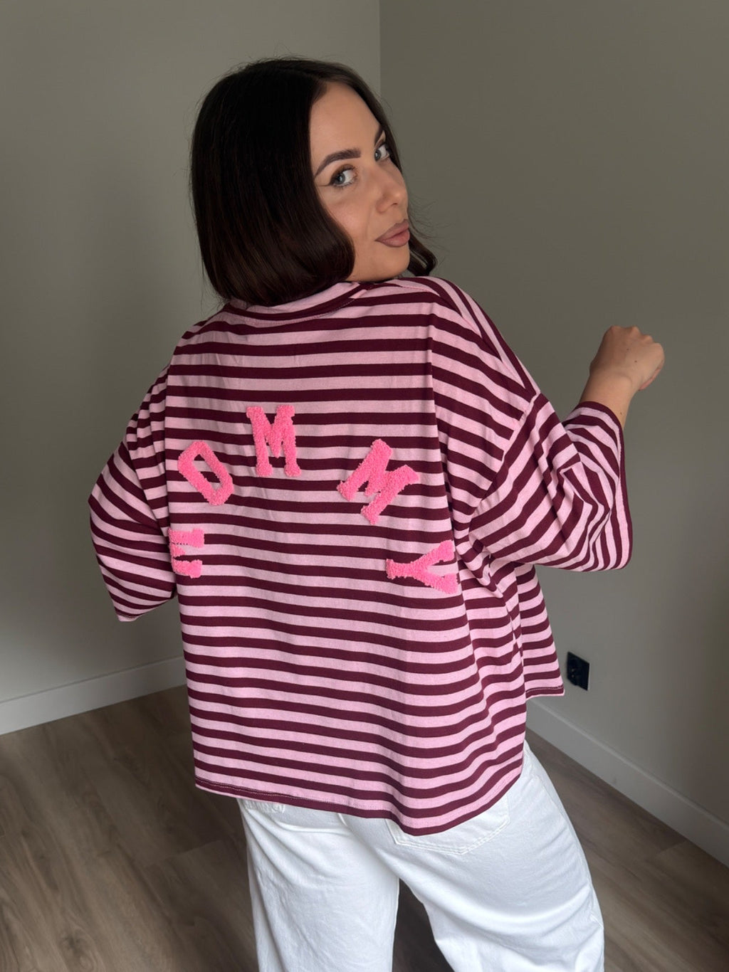 T-shirt Mommy Stripes Pink