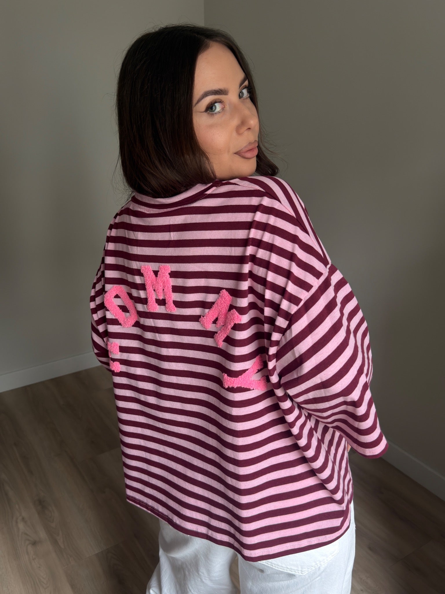 T-shirt Mommy Stripes Pink