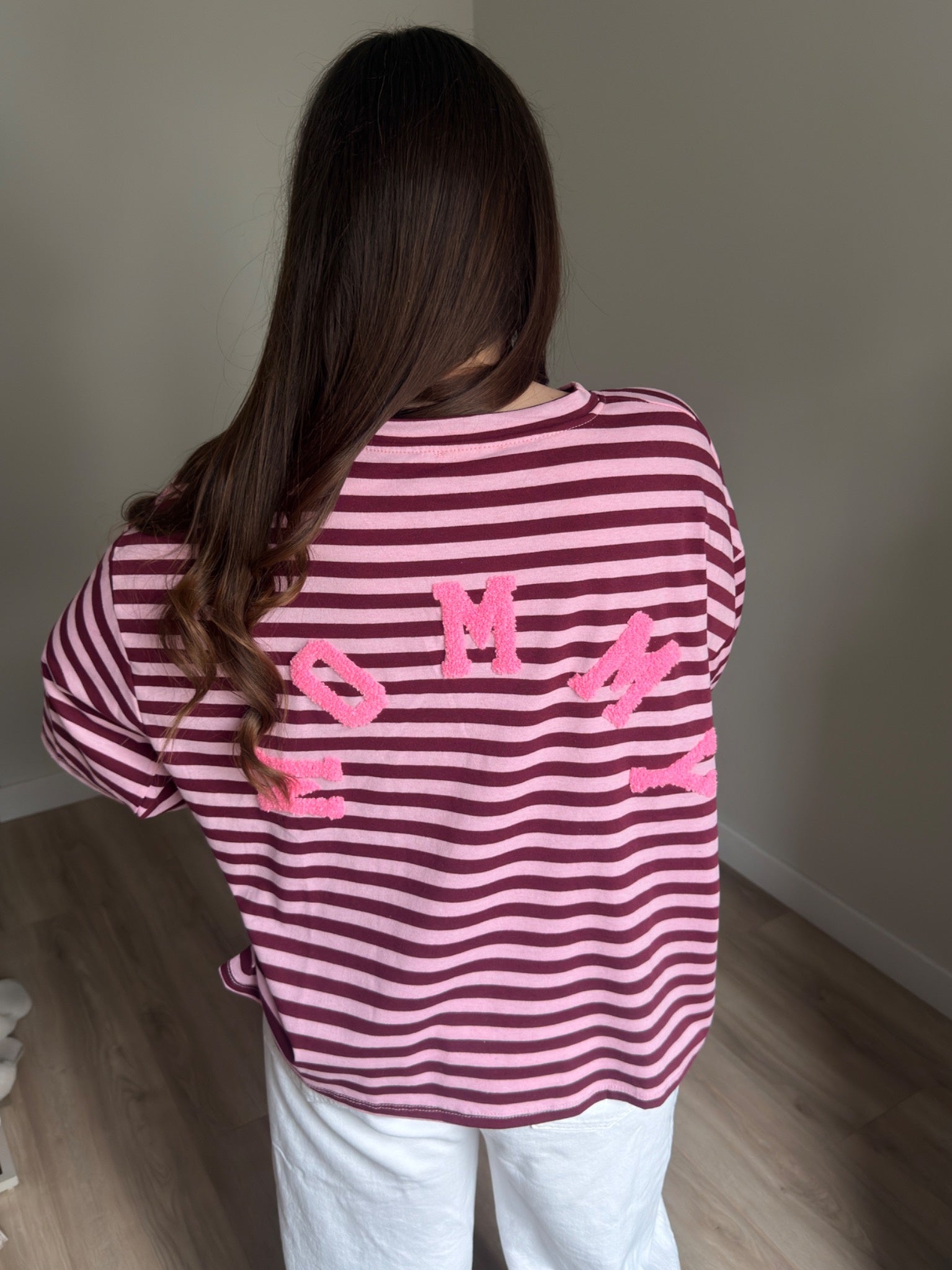 T-shirt Mommy Stripes Pink