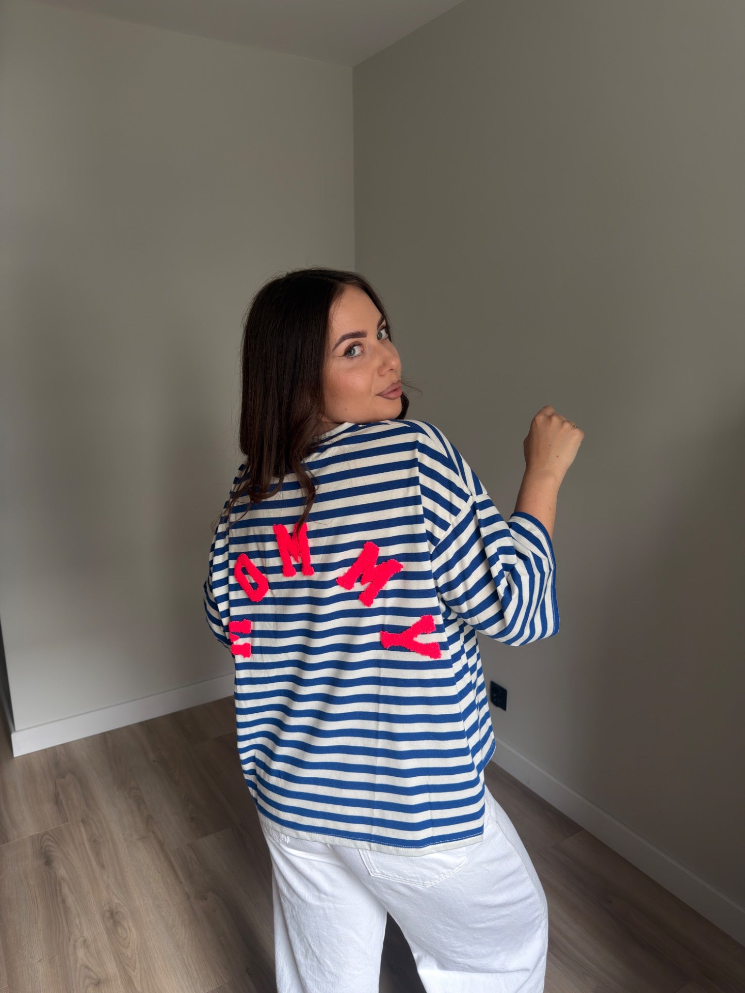 T-shirt Mommy Stripes Blue
