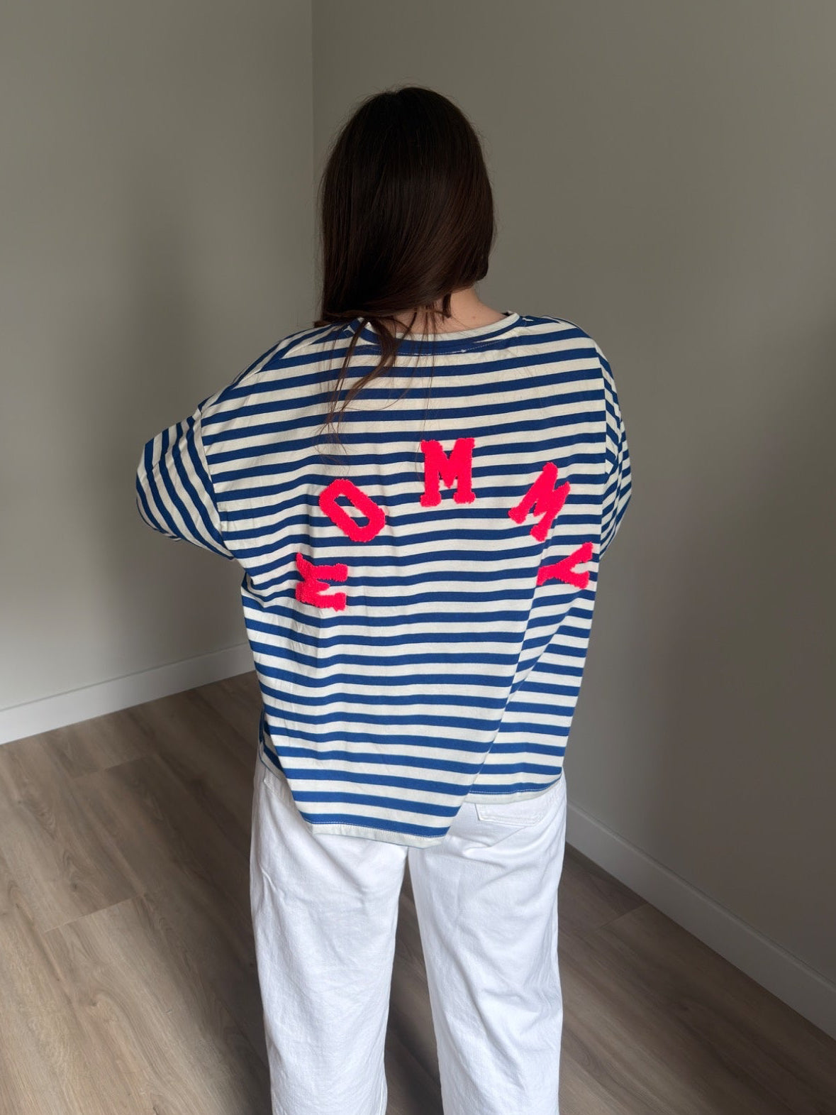 T-shirt Mommy Stripes Blue